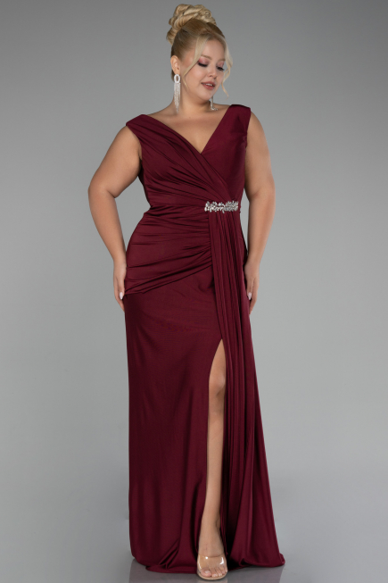 Plum Long Formal Plus Size Dress ABU3737