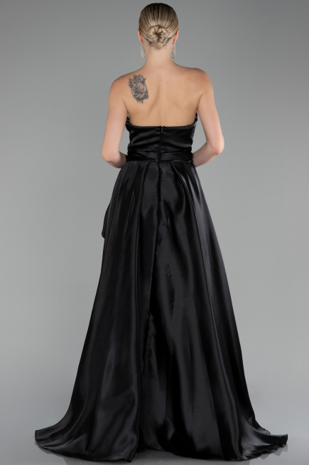 Black Long Satin Evening Dress ABU3674