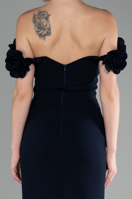 Dark Navy Blue Long Mermaid Evening Gown ABU3891