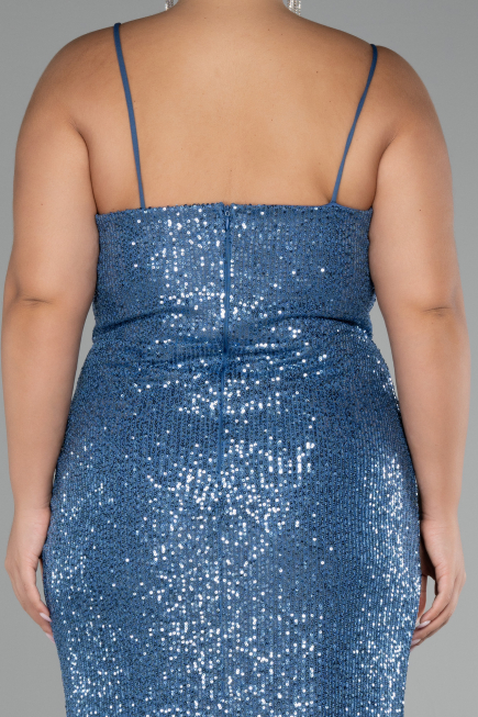 Indigo Long Scaly Plus Size Evening Dress ABU3322