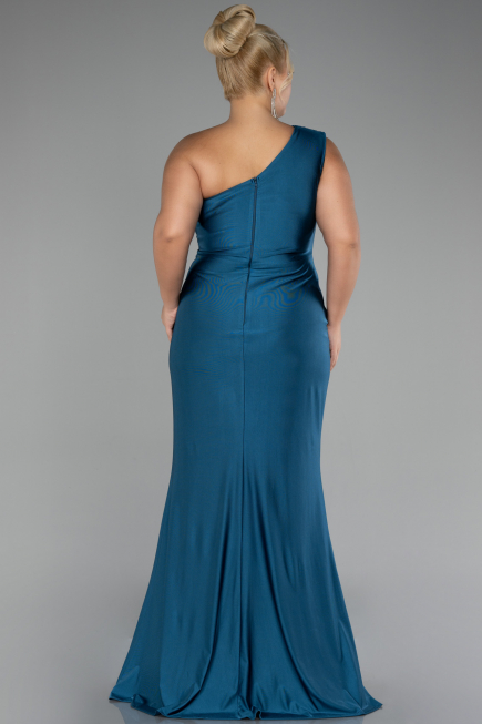 Oil Green Long Plus Size Engagement Dress ABU4148