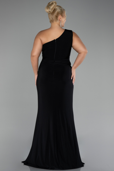 Long Black Plus Size Engagement Dress ABU4148