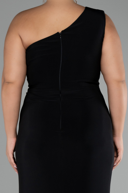 Long Black Plus Size Engagement Dress ABU4148