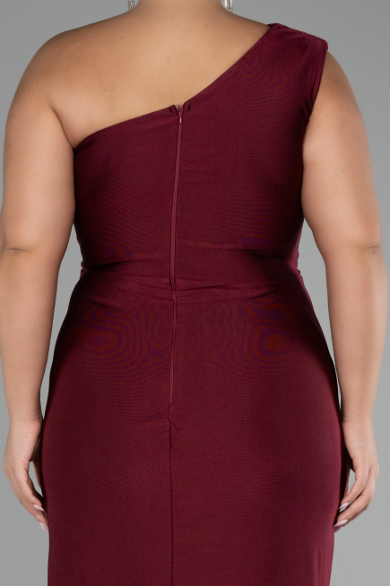 Burgundy Long Plus Size Engagement Dress ABU4148