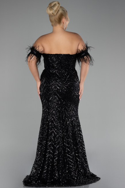 Black Long Plus Size Evening Dress ABU4149