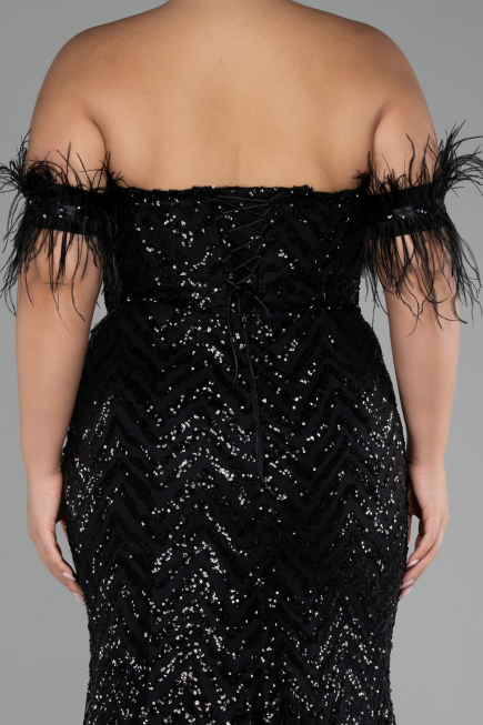 Black Long Plus Size Evening Dress ABU4149
