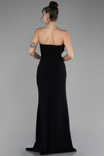 Black Strapless Slit Long Prom Gown ABU4213