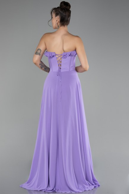 Lila Strapless Slit Long Chiffon Prom Dress ABU4214