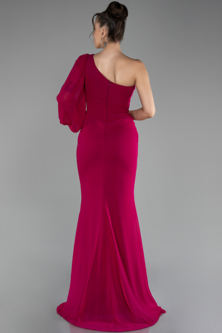 Fuchsia Long Chiffon Evening Dress ABU3677