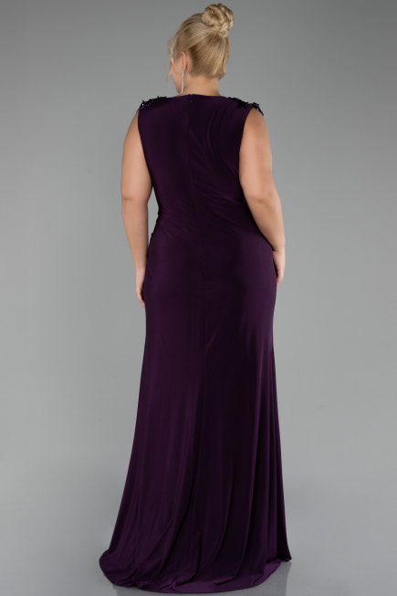 Dark Purple Long Plus Size Evening Dress ABU2854