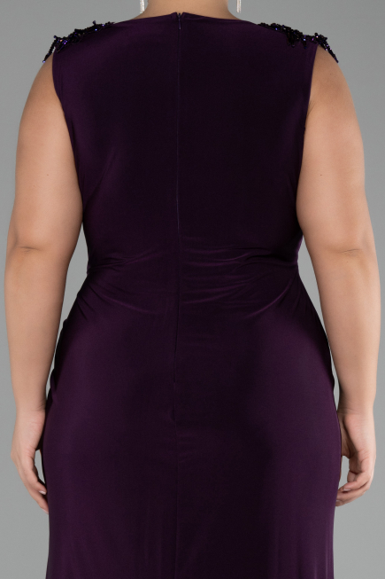 Dark Purple Long Plus Size Evening Dress ABU2854