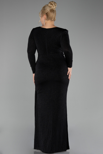 Long Black Plus Size Evening Dress ABU3544