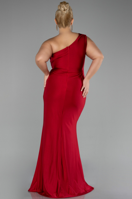 Red Long Plus Size Engagement Dress ABU4148