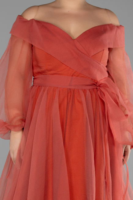 Orange Long Oversized Evening Dress ABU1535