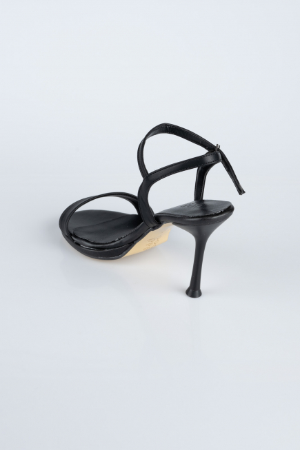 Black Leather Evening Shoe AB1119