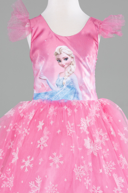 Pink Long Girl Dress ABU4238