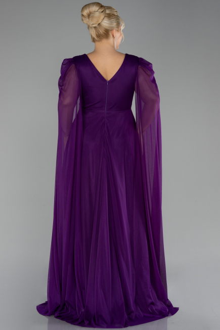 Long Purple Plus Size Engagement Dress ABU4259