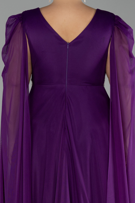 Long Purple Plus Size Engagement Dress ABU4259