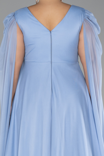 Long Light Blue Plus Size Engagement Dress ABU4259