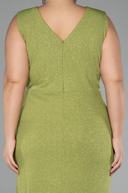Pistachio Green Midi Oversized Evening Dress ABK1752