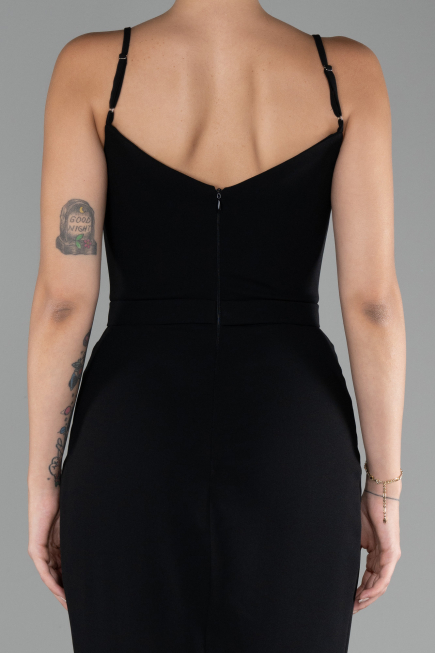 Black Straps Long Evening Gown ABU4299