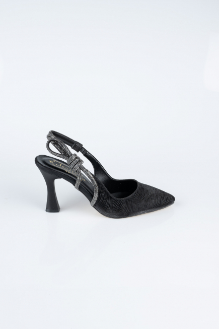 Black Laser Cut Stiletto MJ4102