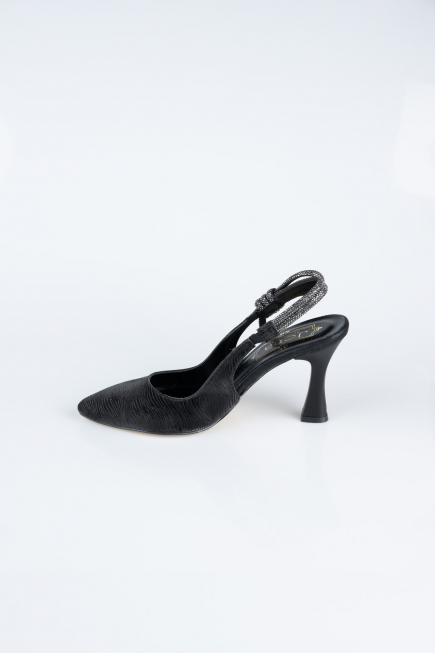 Black Laser Cut Stiletto MJ4102