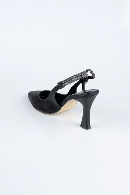 Black Laser Cut Stiletto MJ4102