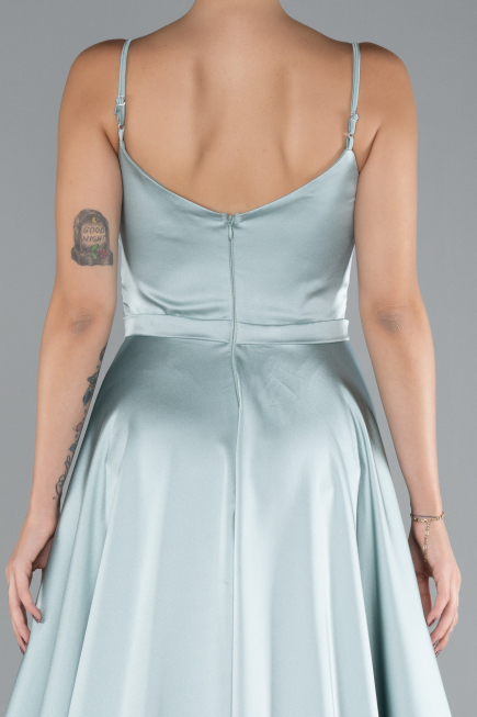 Mint Long Satin Evening Dress ABU1601