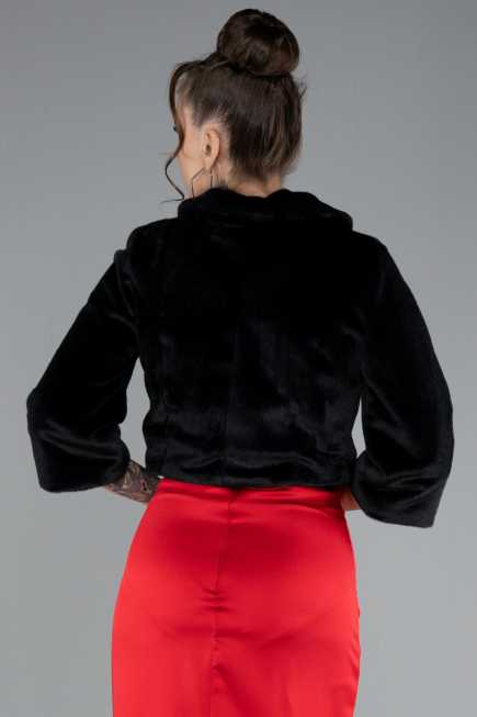 Black Fur Evening Jacket AE814