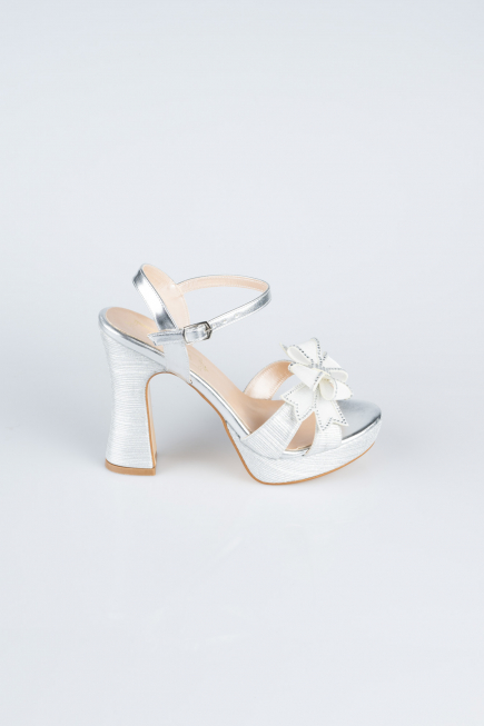Silver Laser Cut Evening Shoe MJL2331
