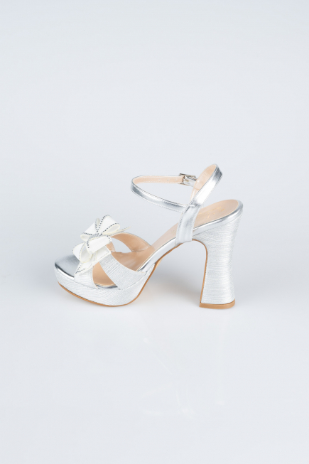 Silver Laser Cut Evening Shoe MJL2331