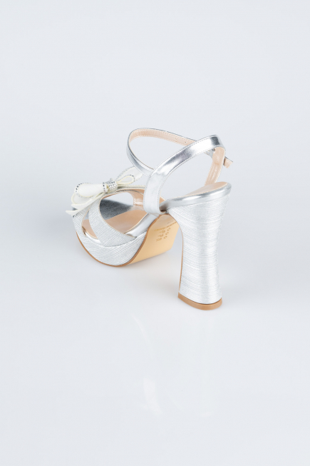 Silver Laser Cut Evening Shoe MJL2331