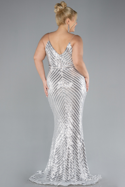 Beige Long Plus Size Evening Dress ABU1661