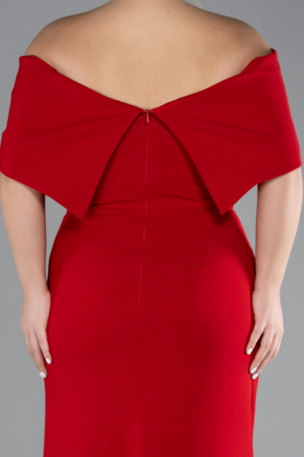 Long Red Plus Size Evening Gown ABU3945