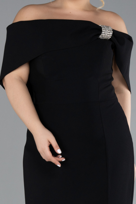 Long Black Plus Size Evening Gown ABU3945