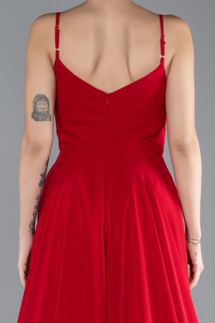 Long Red Chiffon Prom Gown ABU4412