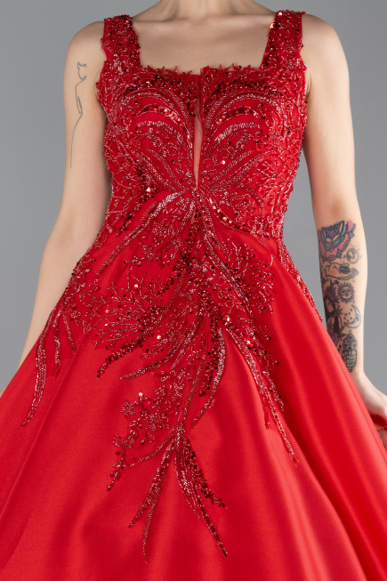 Red Long Haute Couture Dress ABU3745