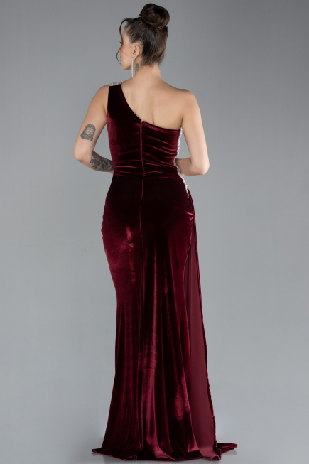 Long Burgundy Velvet Evening Dress ABU3365