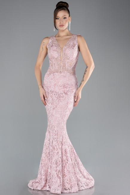 Pudra Sleeveless Laced Long Mermaid Prom Gown ABU4493