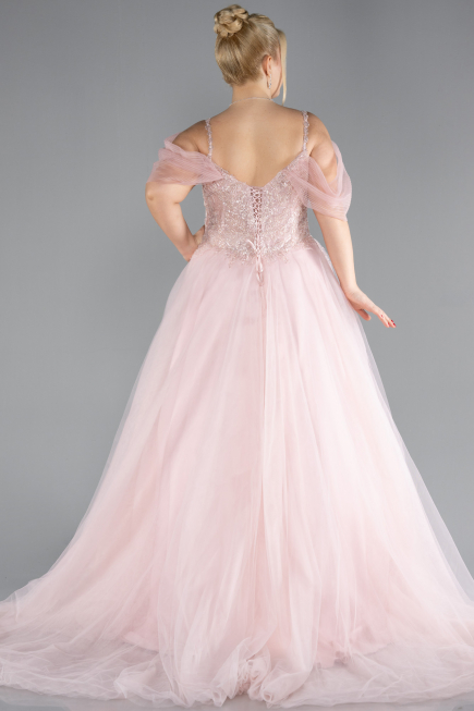 Long Powder Color Plus Size Haute Couture Dress ABU3688
