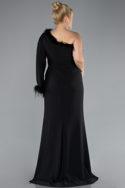 Long Black Plus Size Evening Dress ABU3518