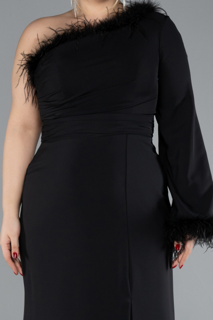 Long Black Plus Size Evening Dress ABU3518