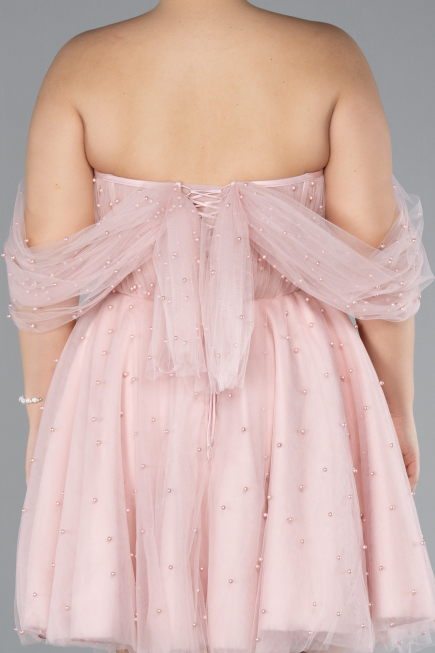 Powder Color Mini Plus Size Wedding Dress ABK2110