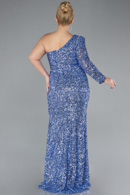 Long Indigo Plus Size Engagement Dress ABU4404