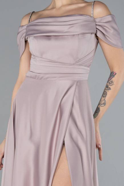 Mink Slit Long Satin Prom Gown ABU4531