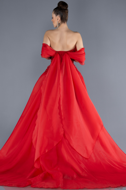 Long Red Designer Evening Dress ABU4546