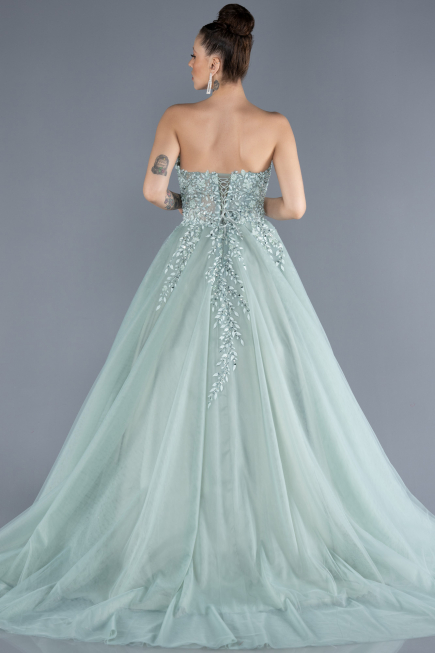 Long Mint Plus Size Haute Couture Dress ABU4465