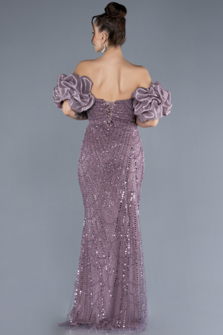 Long Lavender Beaded Evening Dress ABU4616