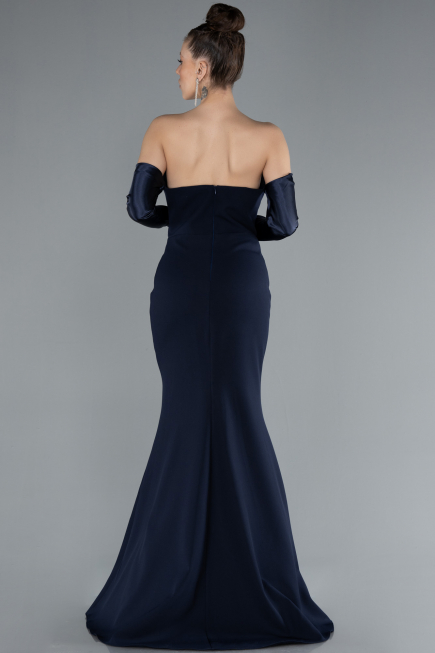 Long Navy Blue Mermaid Evening Gown ABU4637